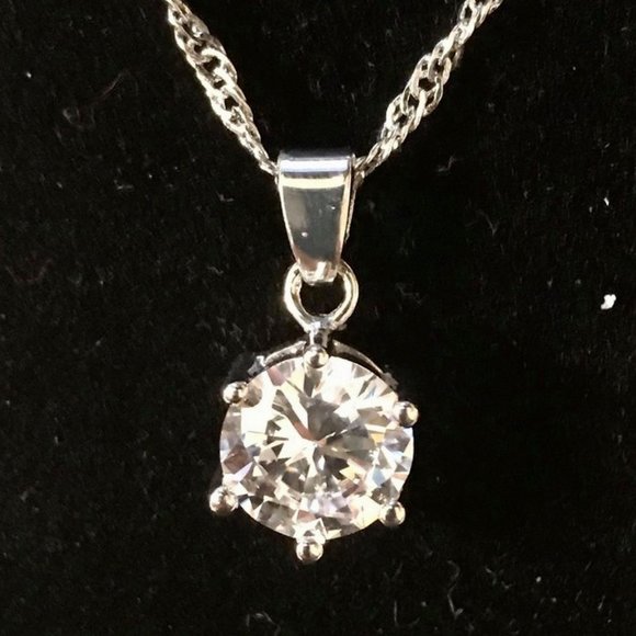 Simply Elegant Classic 2CT Solitaire AAAAA Diamonique Necklace - Picture 3 of 6